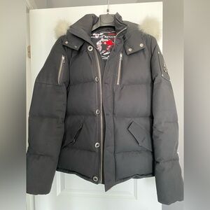 Moose Knuckles 3Q Style Men’s Down Parka Black Size M Fur Trim